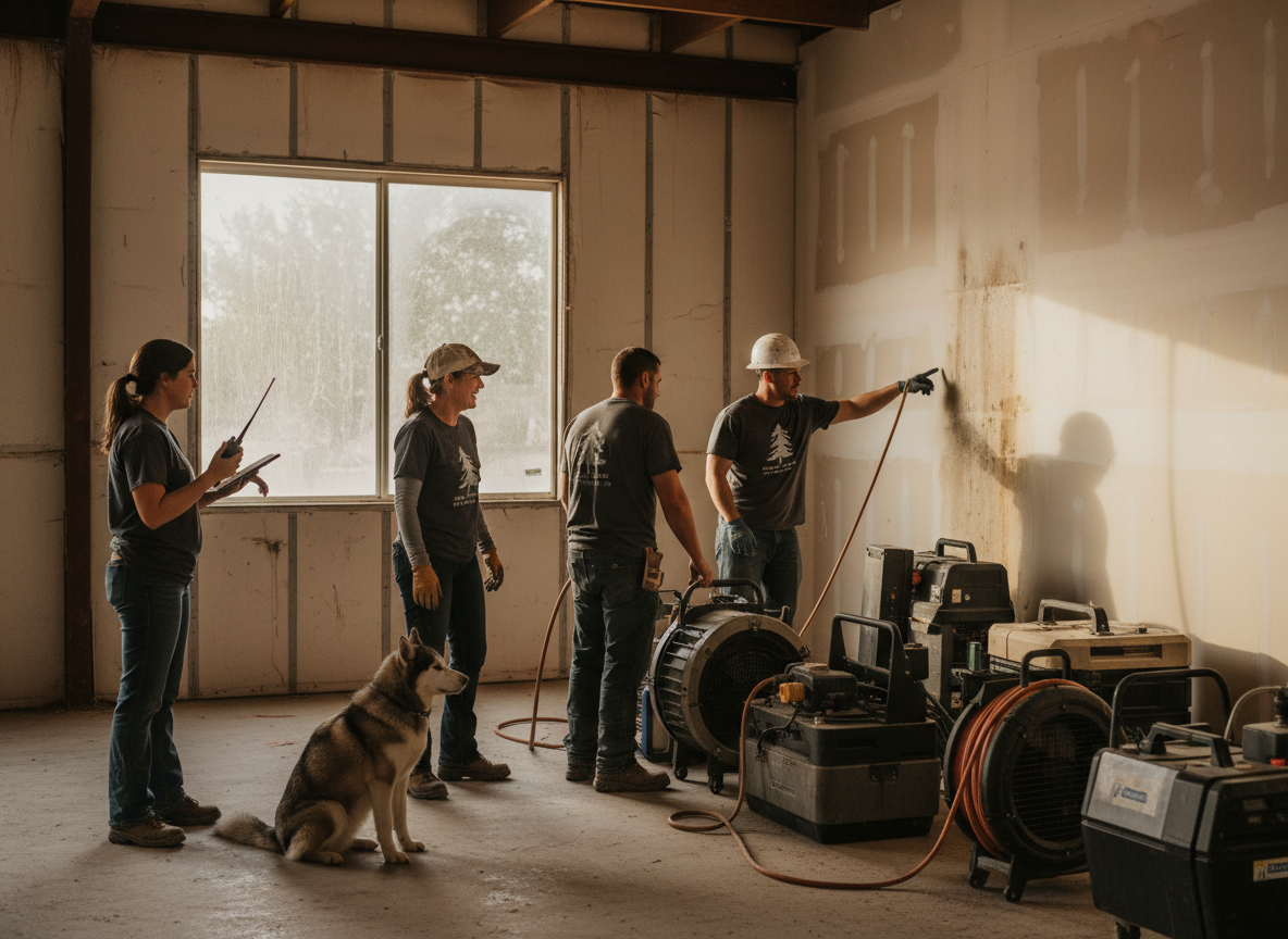 The Water Damage Restoration Pinon Hills team at work in Pinon Hills